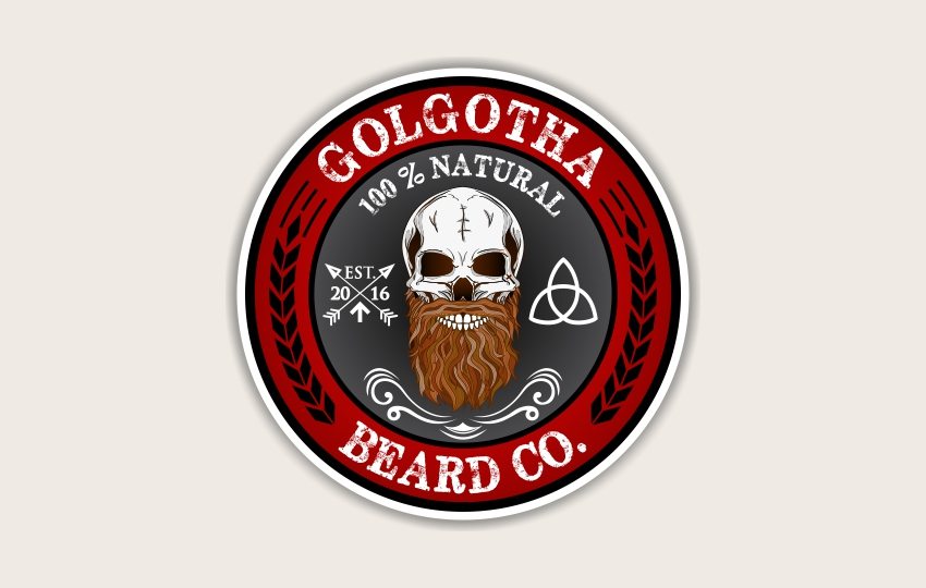 A logo of a company called Golgotha Beard Co.