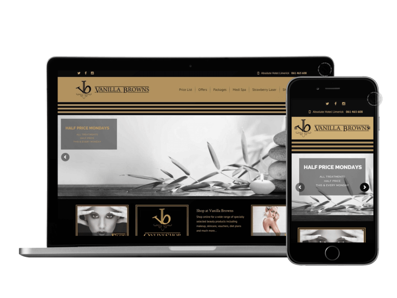 Vanilla Browns Website Design